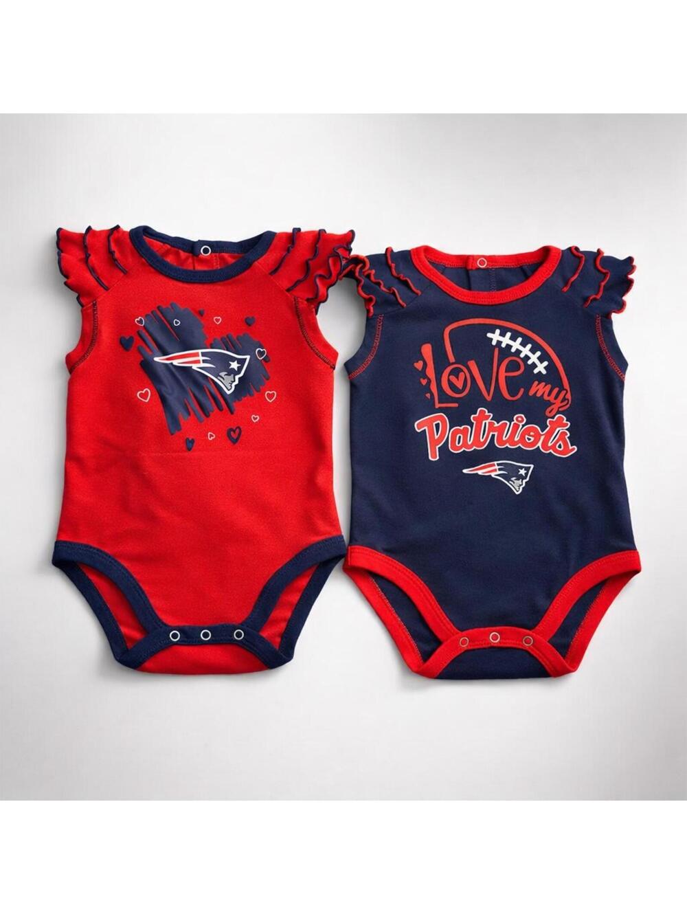 New England Patriots Baby Bodysuit Set, Size 3-6 Months